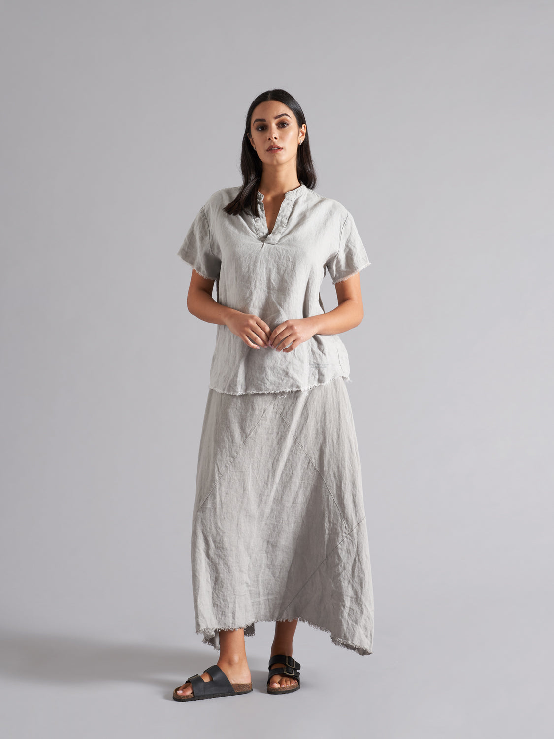 Camicia lino a maniche corte