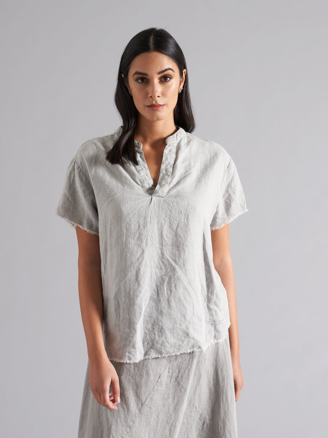 Camicia lino a maniche corte