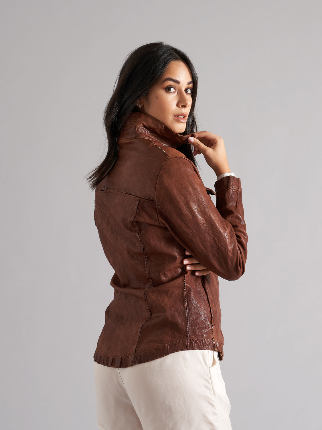 Giacca donna in vera pelle LJL038