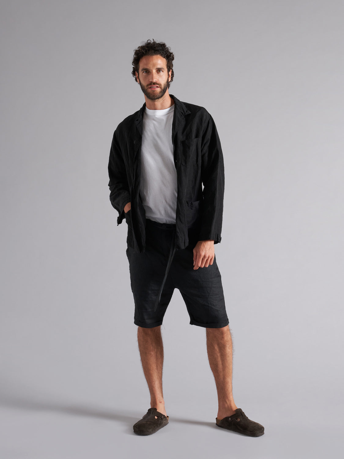 Giacca camicia in lino-cupro uomo MJA021