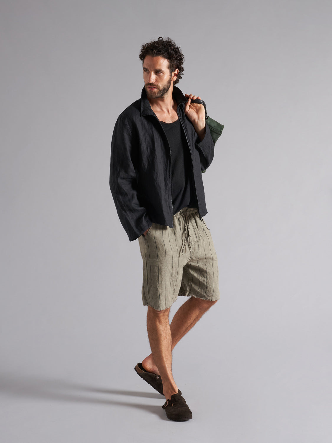 Giacca camicia in lino uomo MJA044
