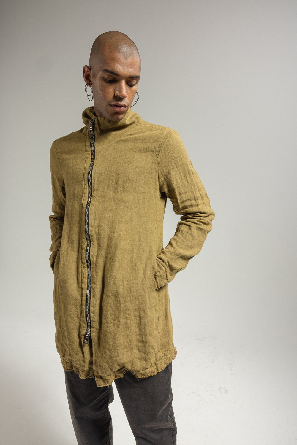 Men's Linen-Cotton Jacket MJA053 W142