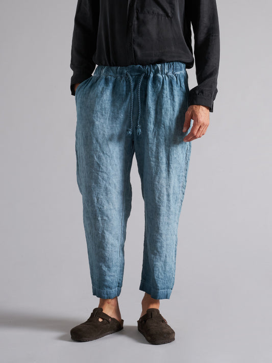 Pantaloni in lino uomo con coulisse MPA058