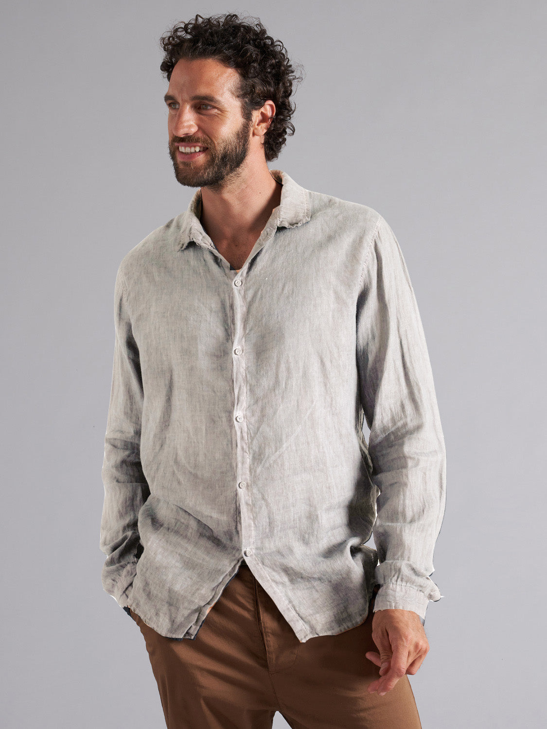 Camicia in lino a maniche lunghe MSL009