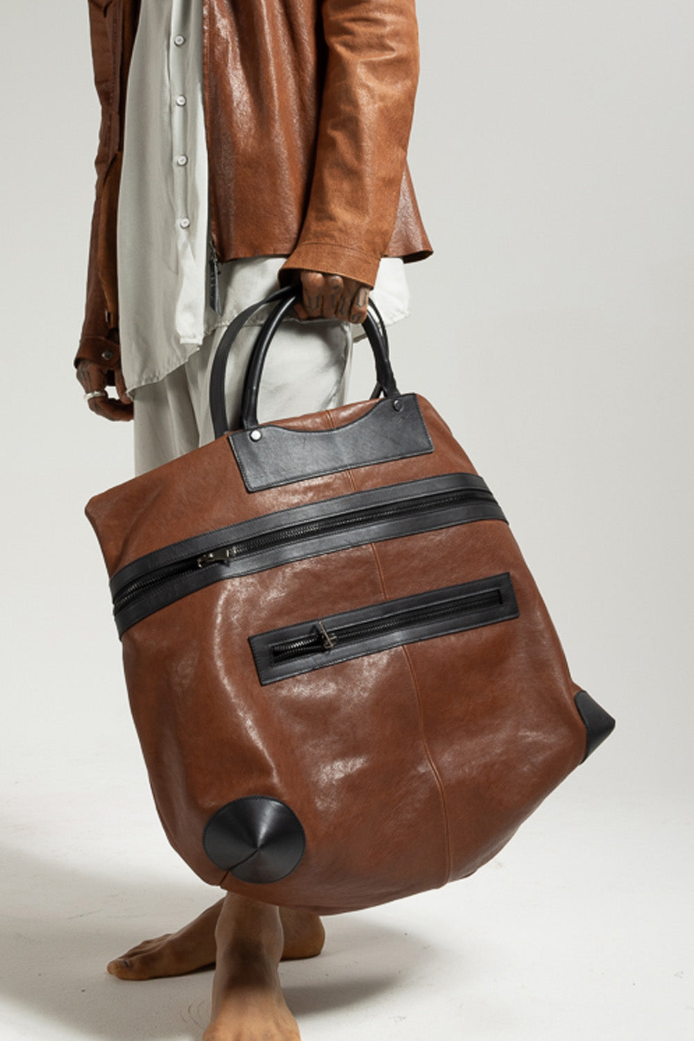 Bag with leather inserts BAG 31 SUEDE