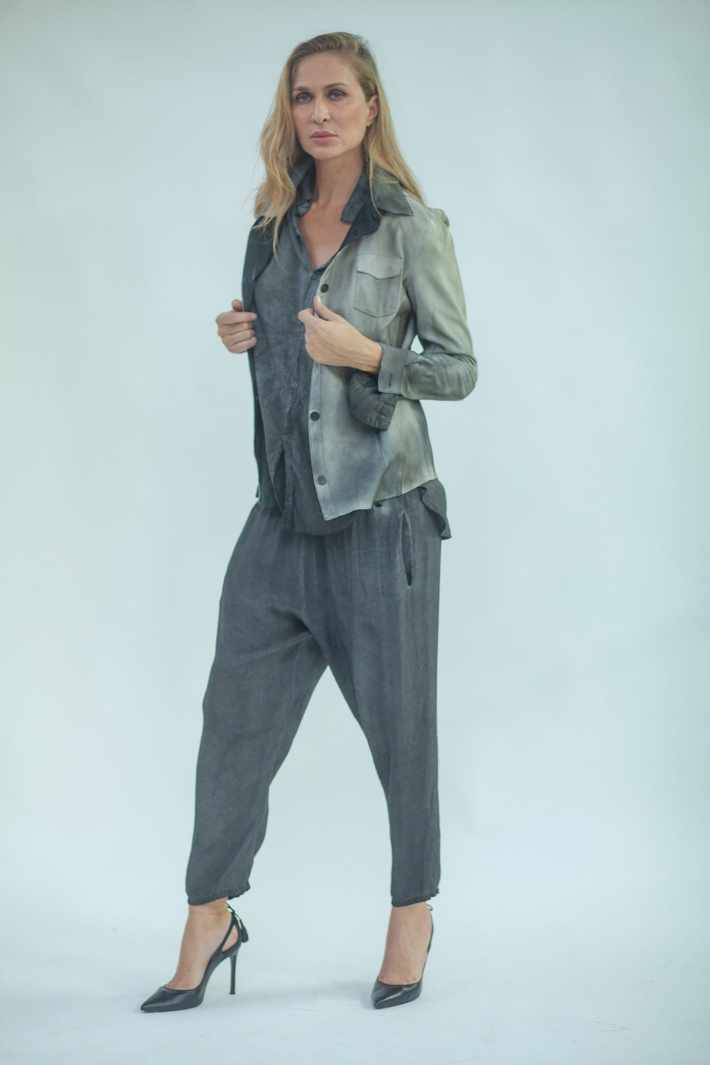 Giacca in vera pelle con bottoni LJL042 SH 0