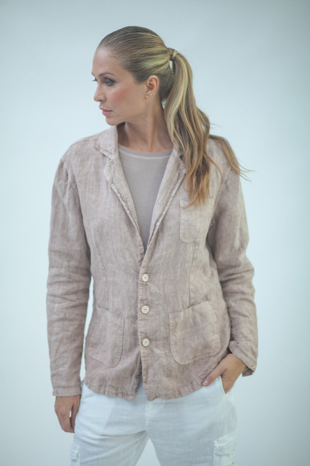 Men's linen shirt jacket MJA043