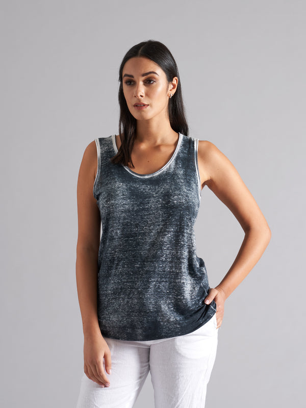 LSI004 linen sleeveless t-shirt