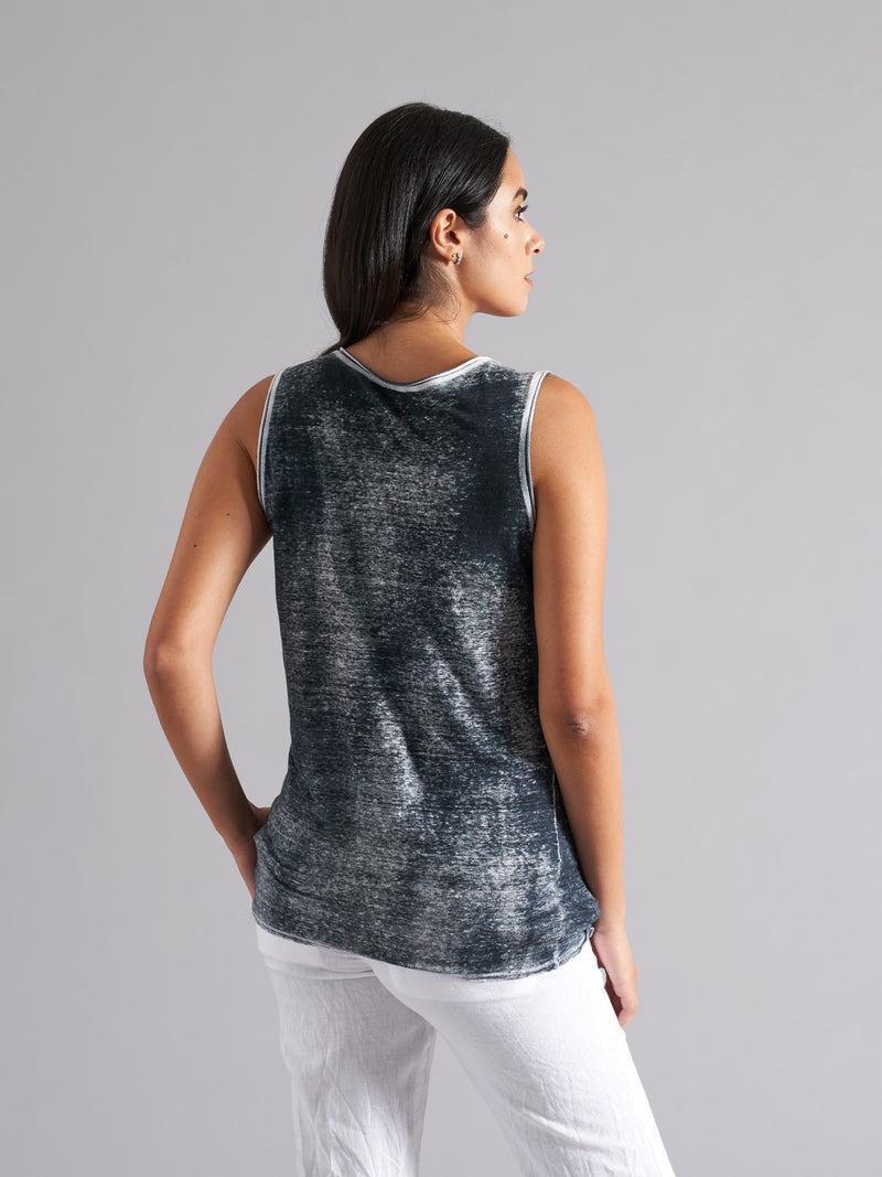 LSI004 linen sleeveless t-shirt