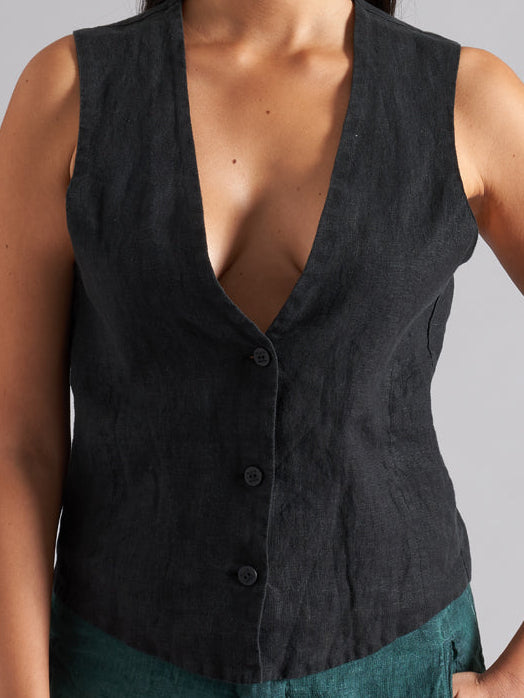 Gilet in lino donna LMBW002