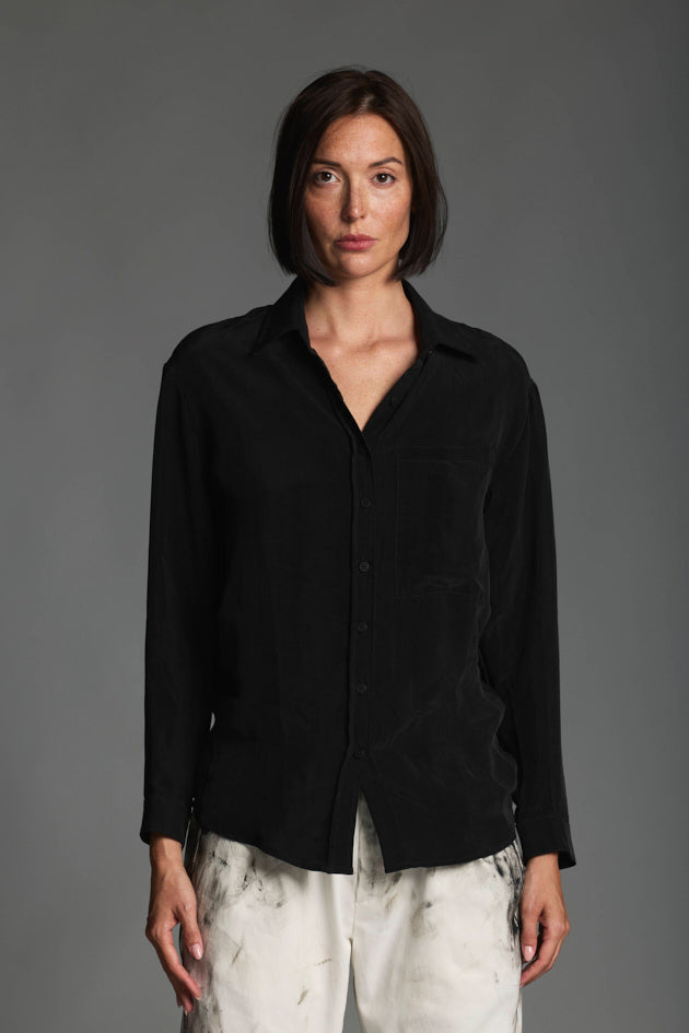 Camicia in 100% cupro a maniche lunghe donna LMSL022