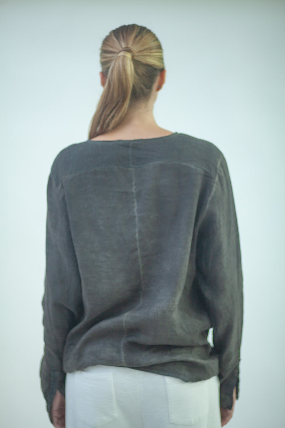 Camicia in lino a maniche lunghe LMSL023 SH 0