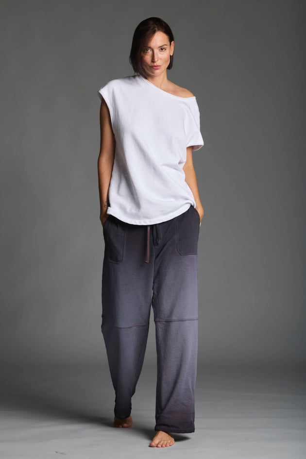 Pantalone in cotone tinto in capo donna LMPA081 K347