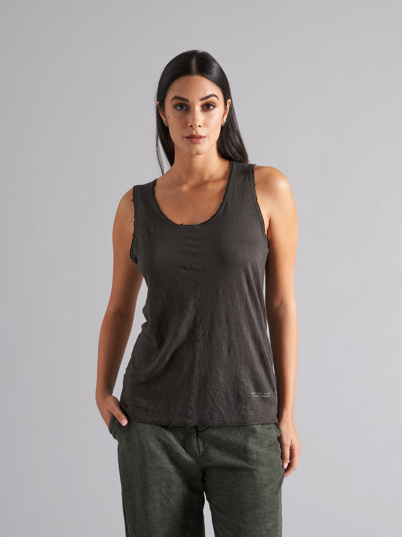 LSI004 linen sleeveless t-shirt