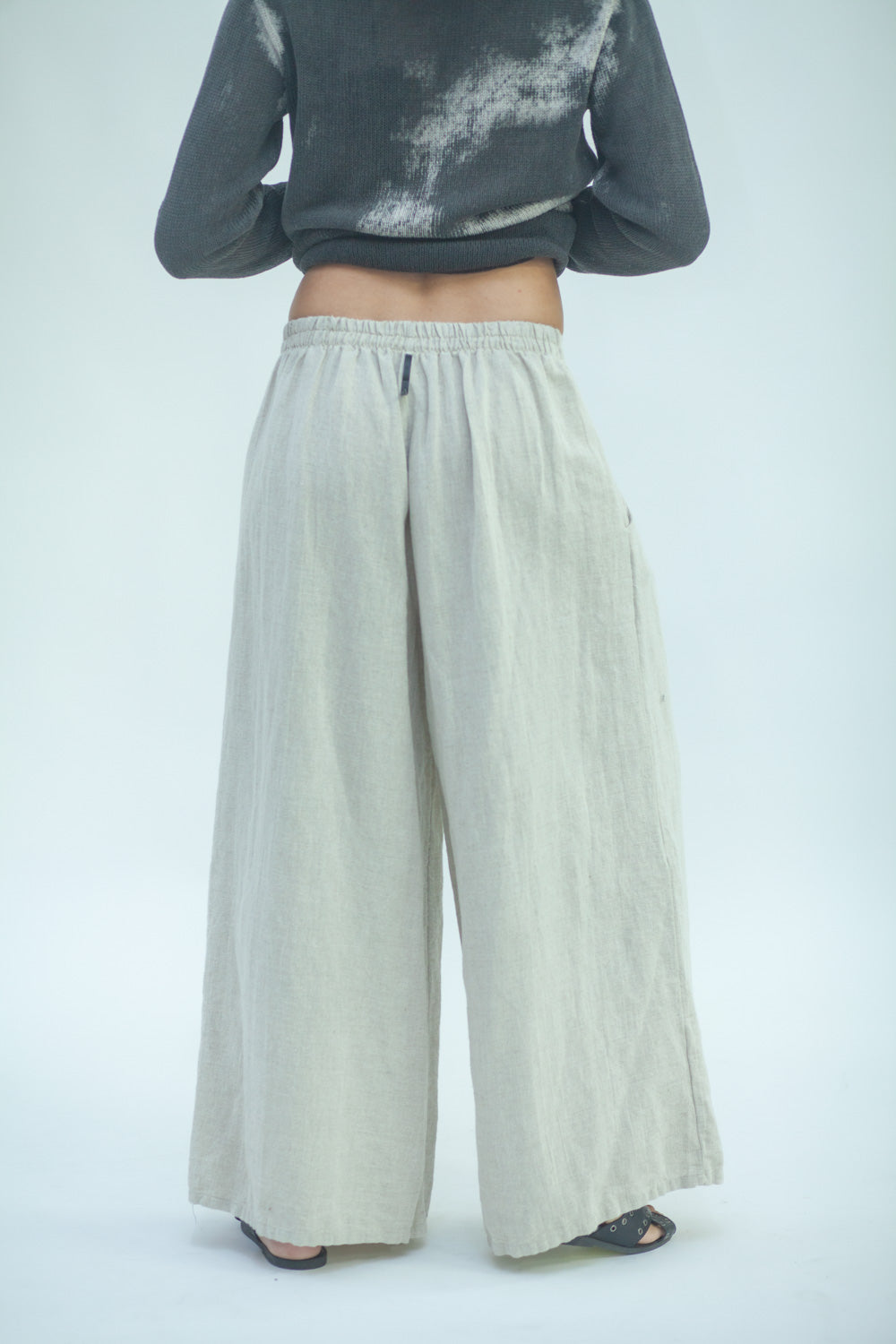 Pantalone lino cotone donna gamba larga  LPA048