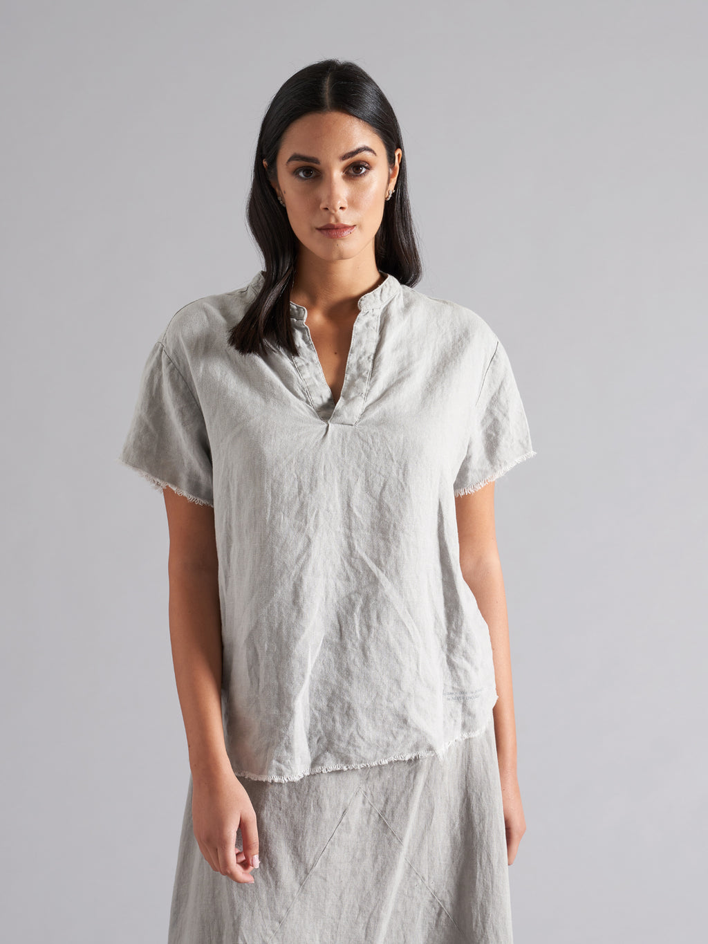 Camicia lino a maniche corte