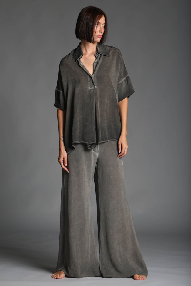 Camicia in 100% cupro donna LSL003 W121 DYE