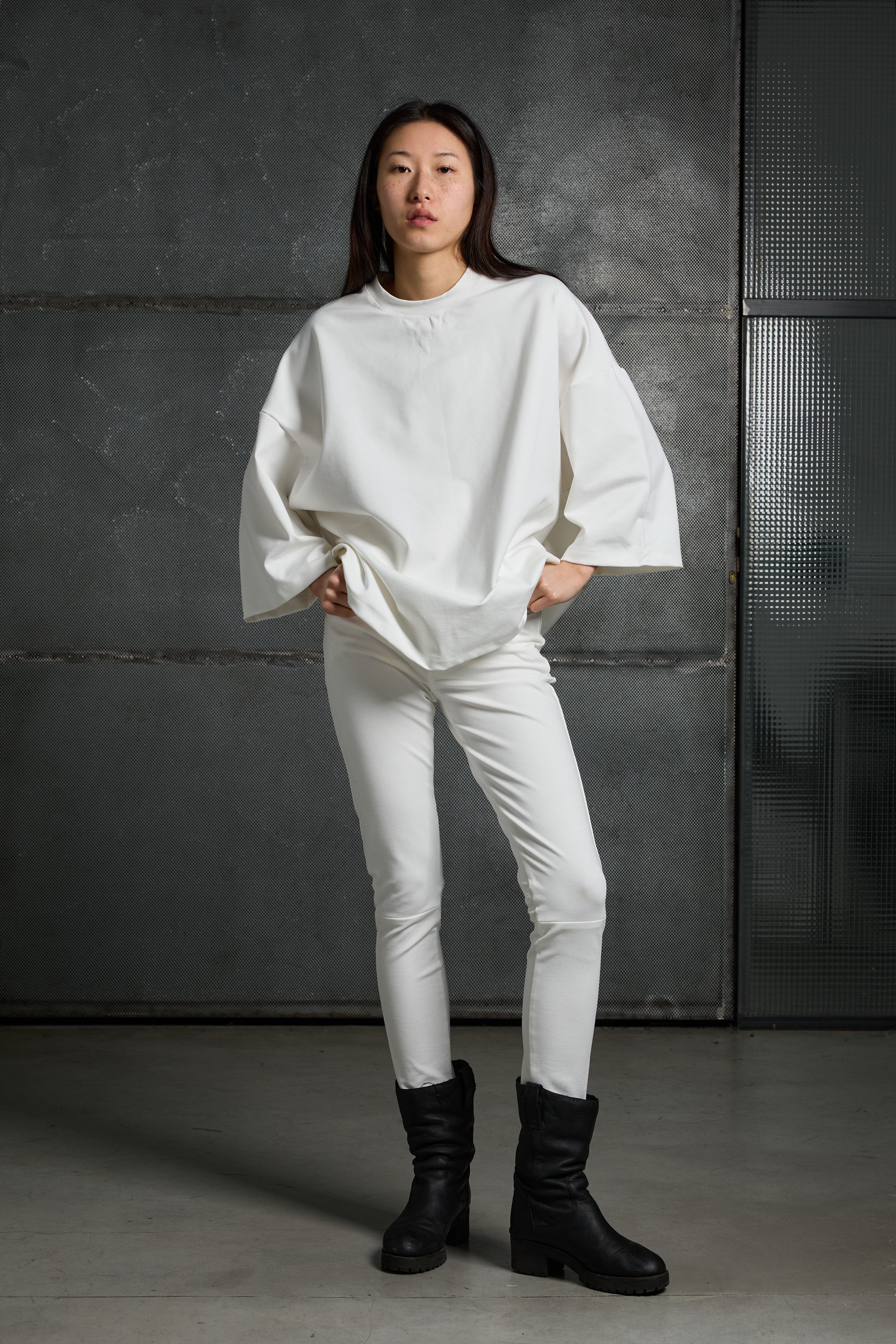 Women's sweatshirt in viscose and nylon blend LSW006 K324
