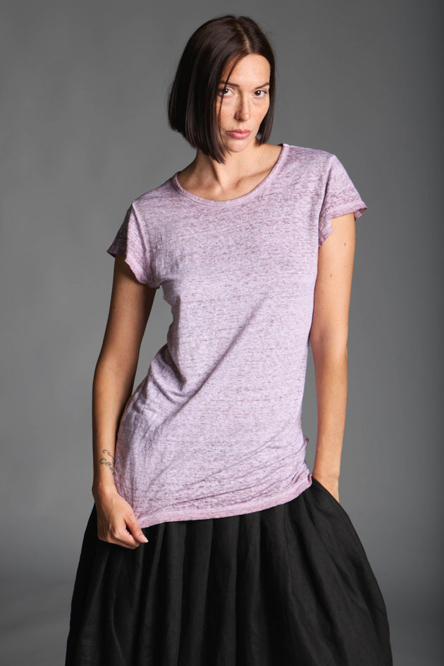 Maglietta in lino senza maniche LTH018 K346