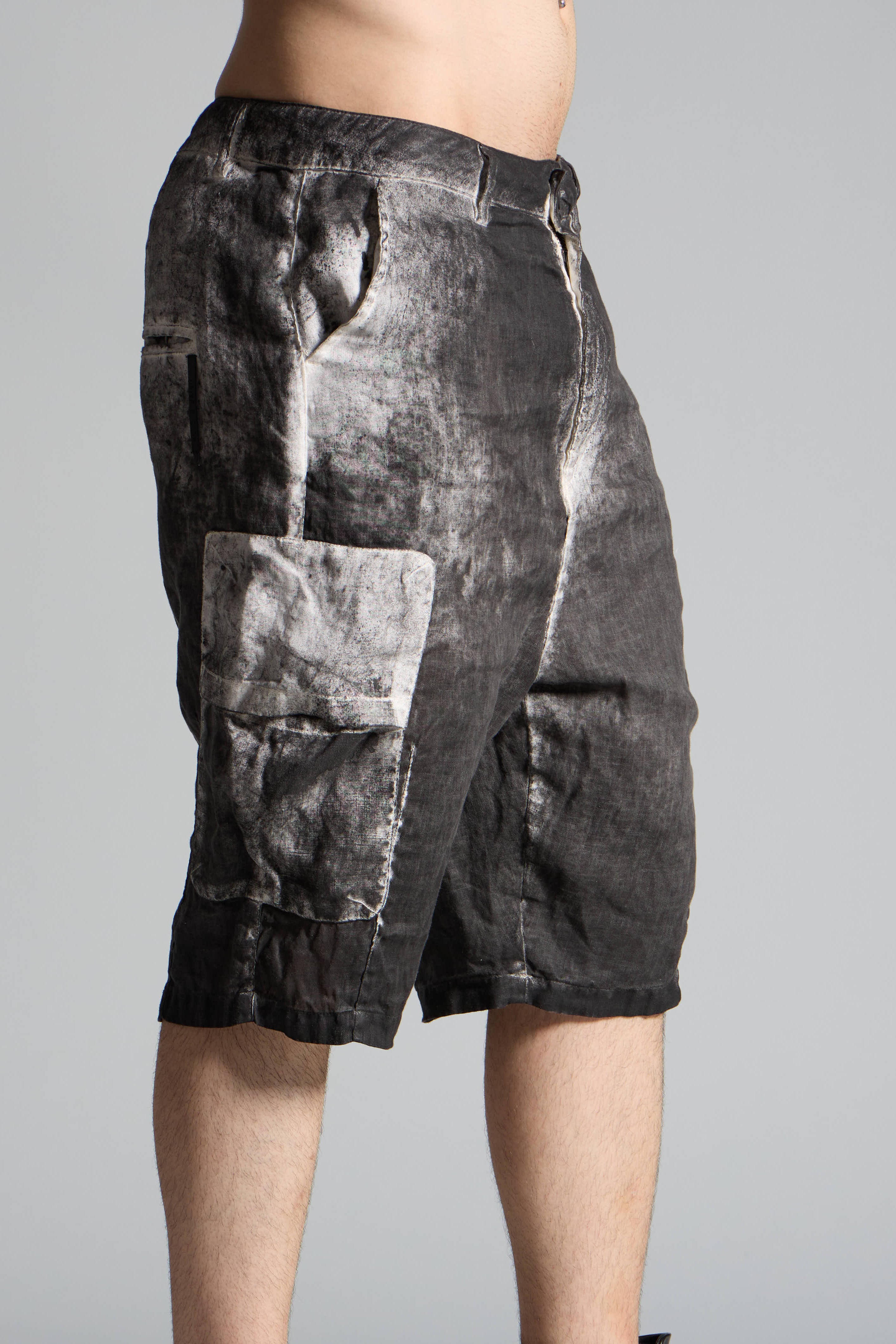 Men's linen Bermuda shorts with side pockets MBE012 COAT