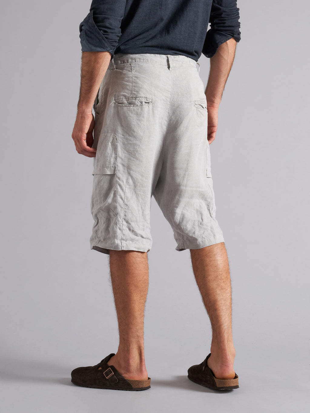 Men's linen Bermuda shorts with side pockets MBE012 COAT