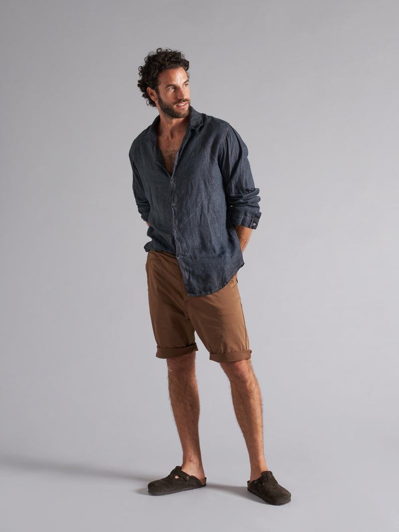 MSL009 long-sleeved linen shirt