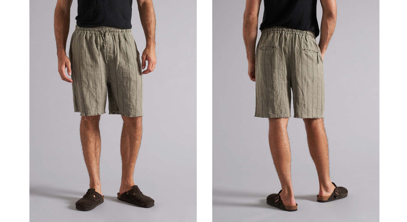 Men's linen Bermuda shorts MBE026