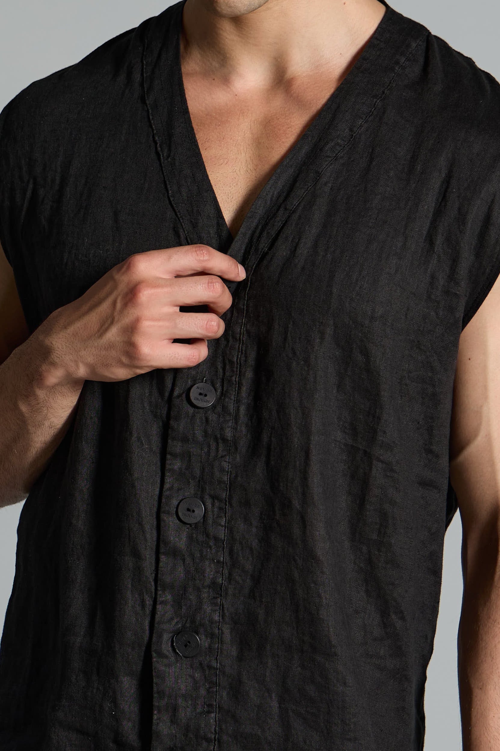 Gilet uomo 100% lino MBW006