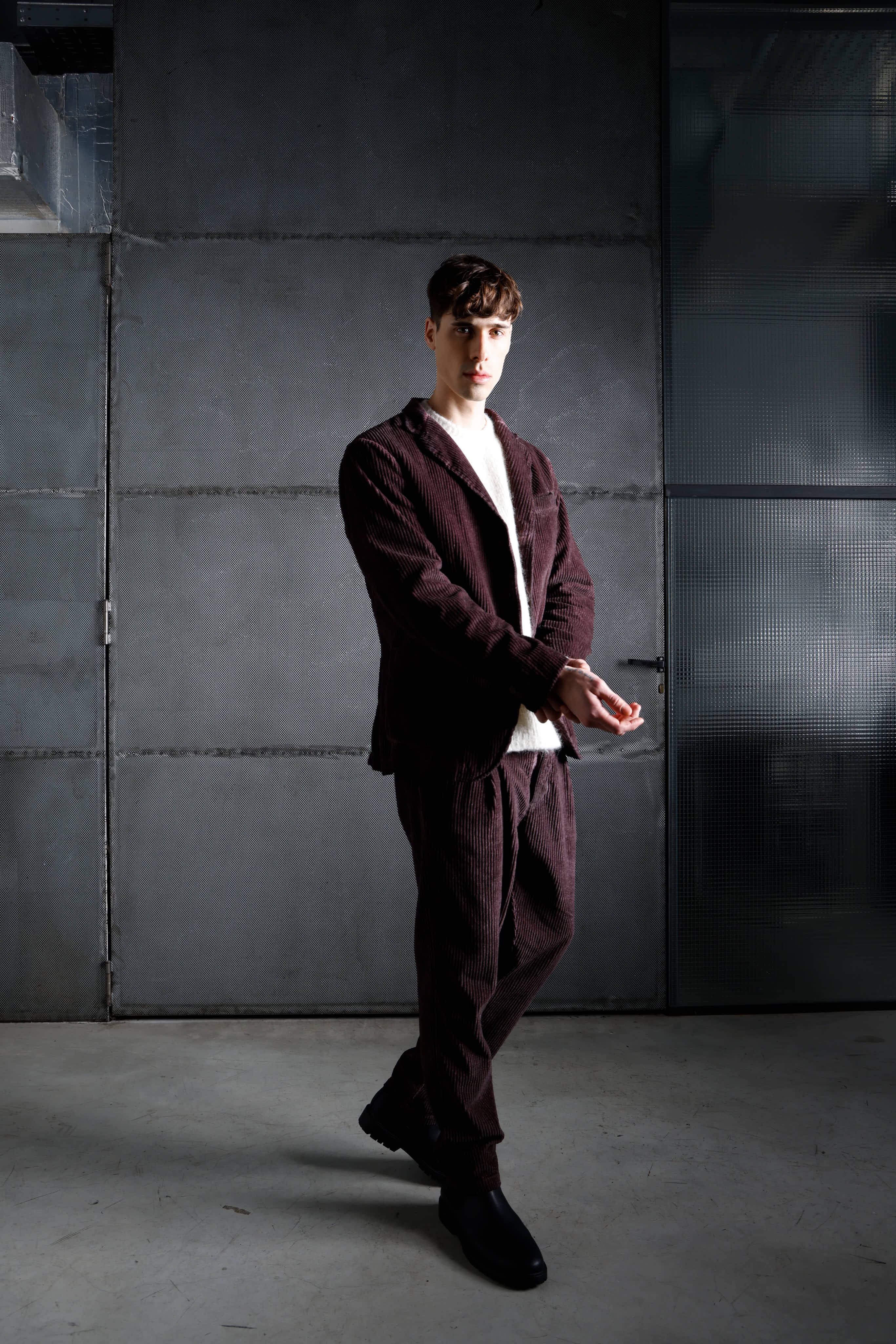 Men's garment-dyed velvet jacket MJA039