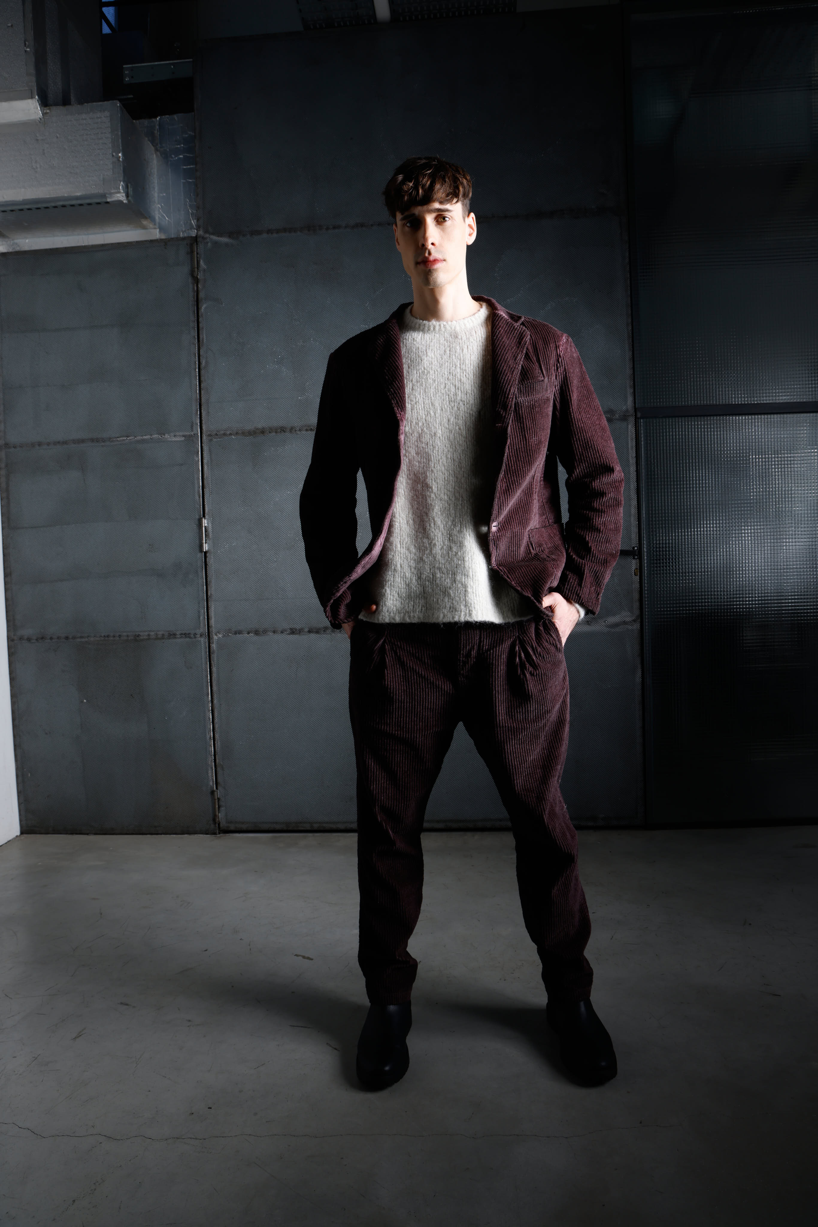 Men's garment-dyed velvet jacket MJA039