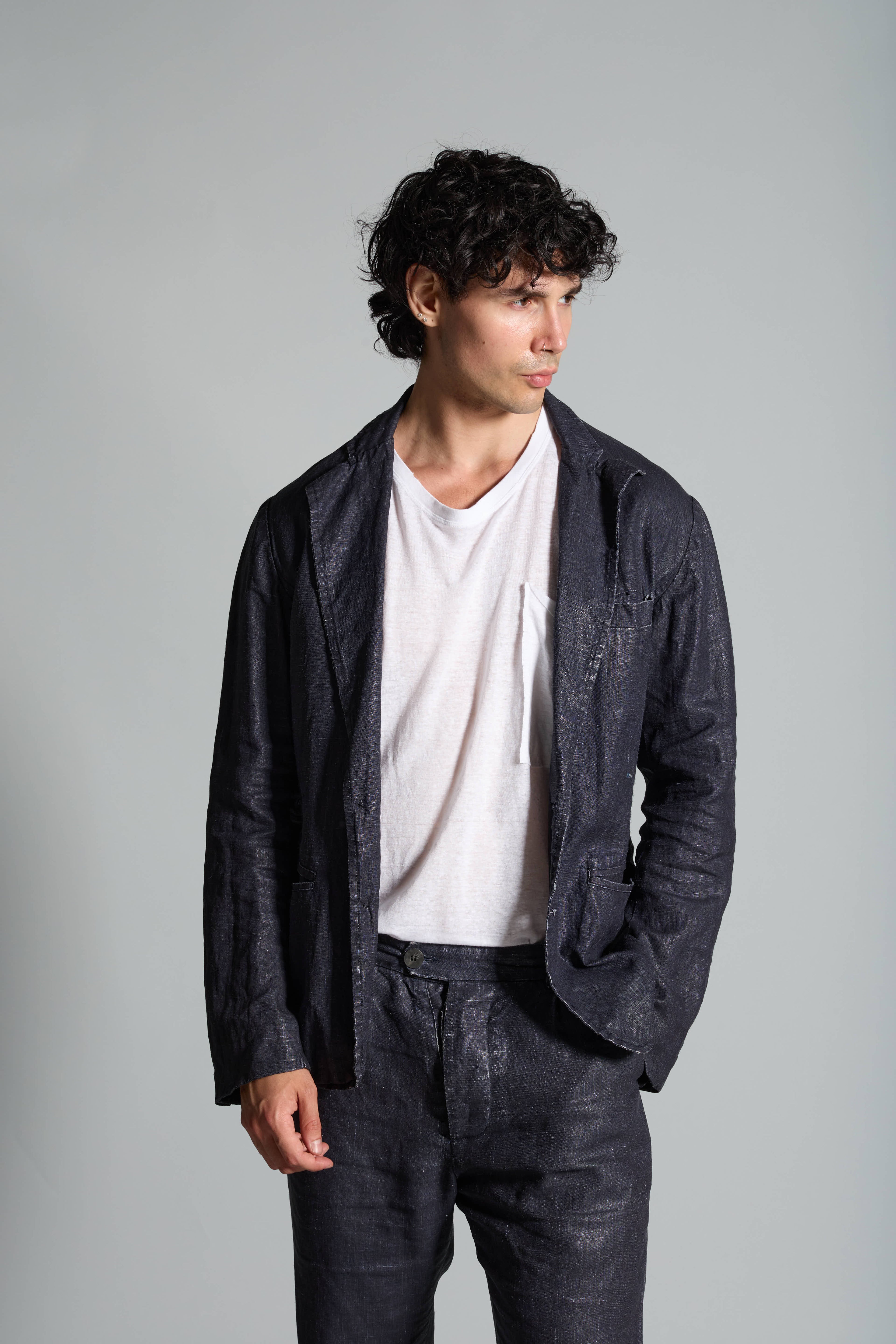 Giacca camicia in lino cotone MJA045