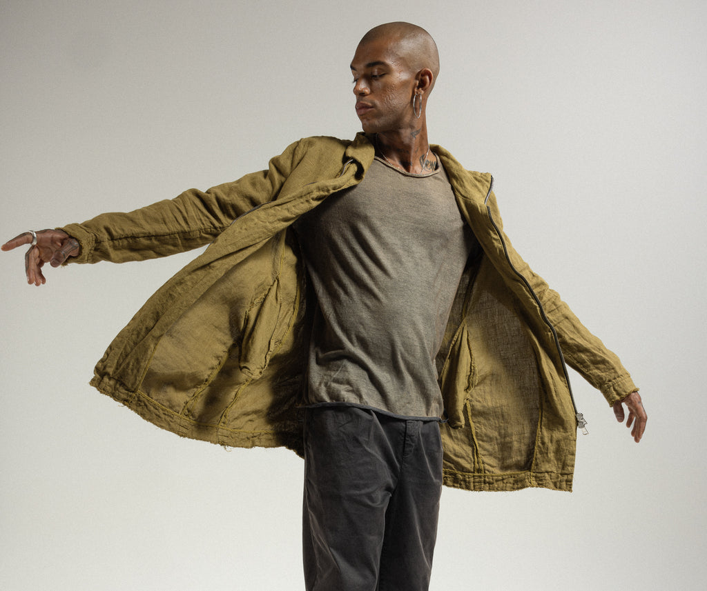 Men's Linen-Cotton Jacket MJA053 W142