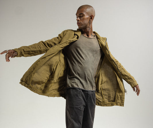 Men's Linen-Cotton Jacket MJA053 W142