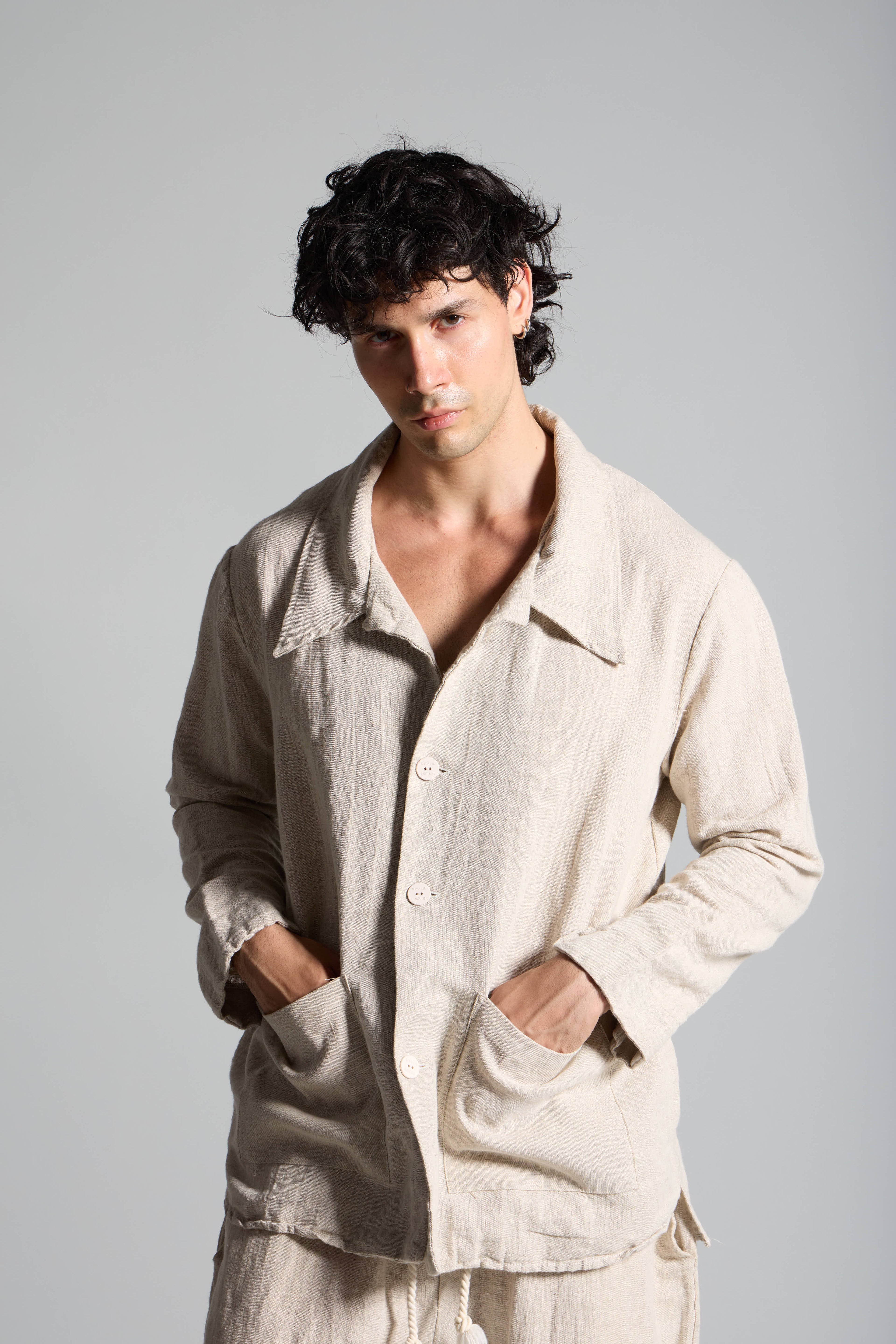 Giacca in lino cotone uomo MJA056