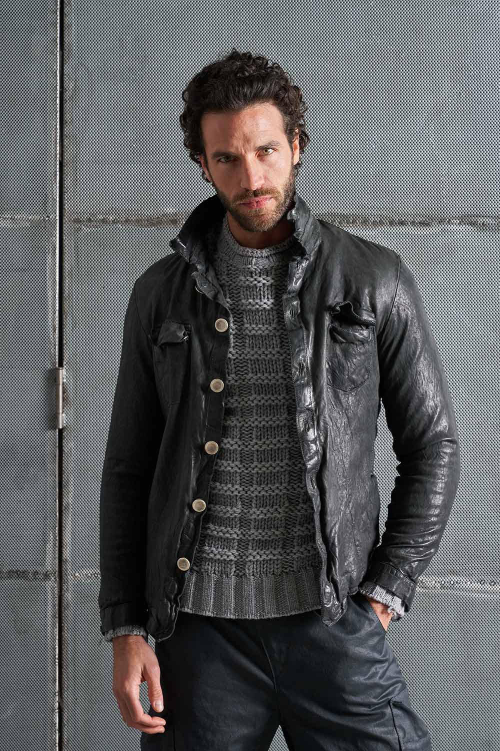 men's jacket in genuine leather MJL038