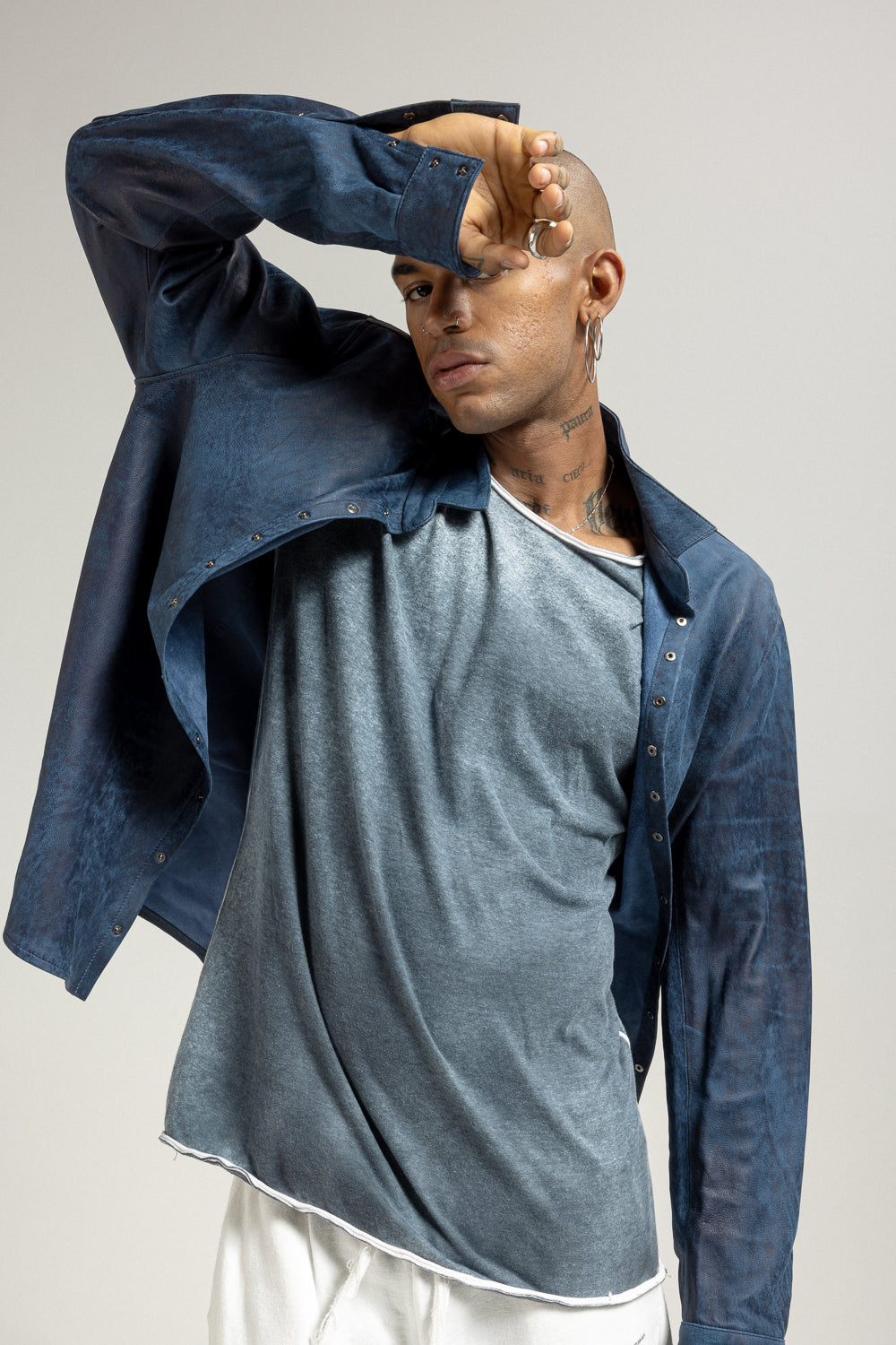 GIACCA - CAMICIA UOMO IN PELLE MJL066