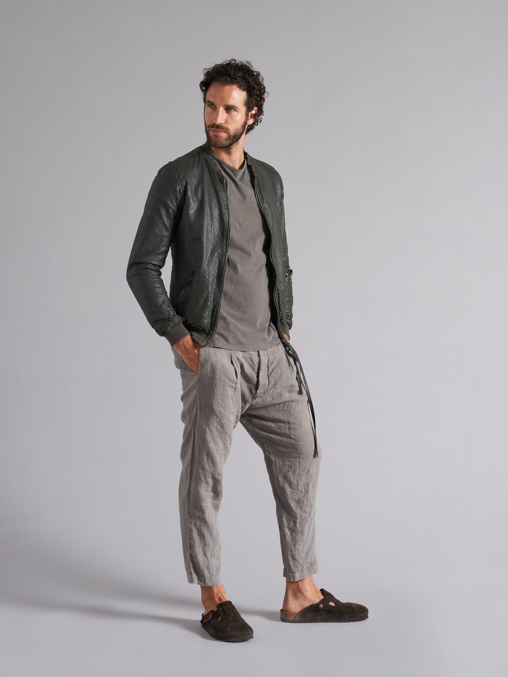 Pantalone in lino uomo MPA009 W142