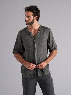 Camicia in lino a maniche corte MSH005