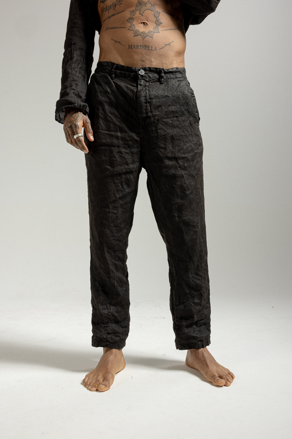 Pantalone Coated in 100% lino uomo MPA011