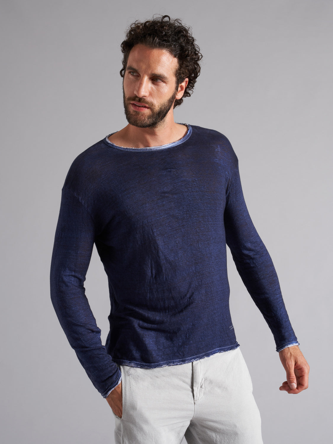 Maglia in lino a maniche lunghe MTL003