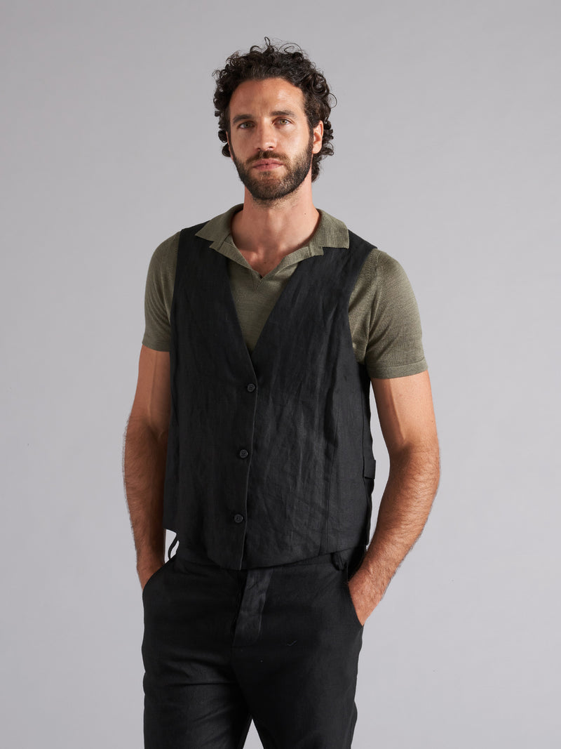 Gilet in lino uomo MBW002 W142