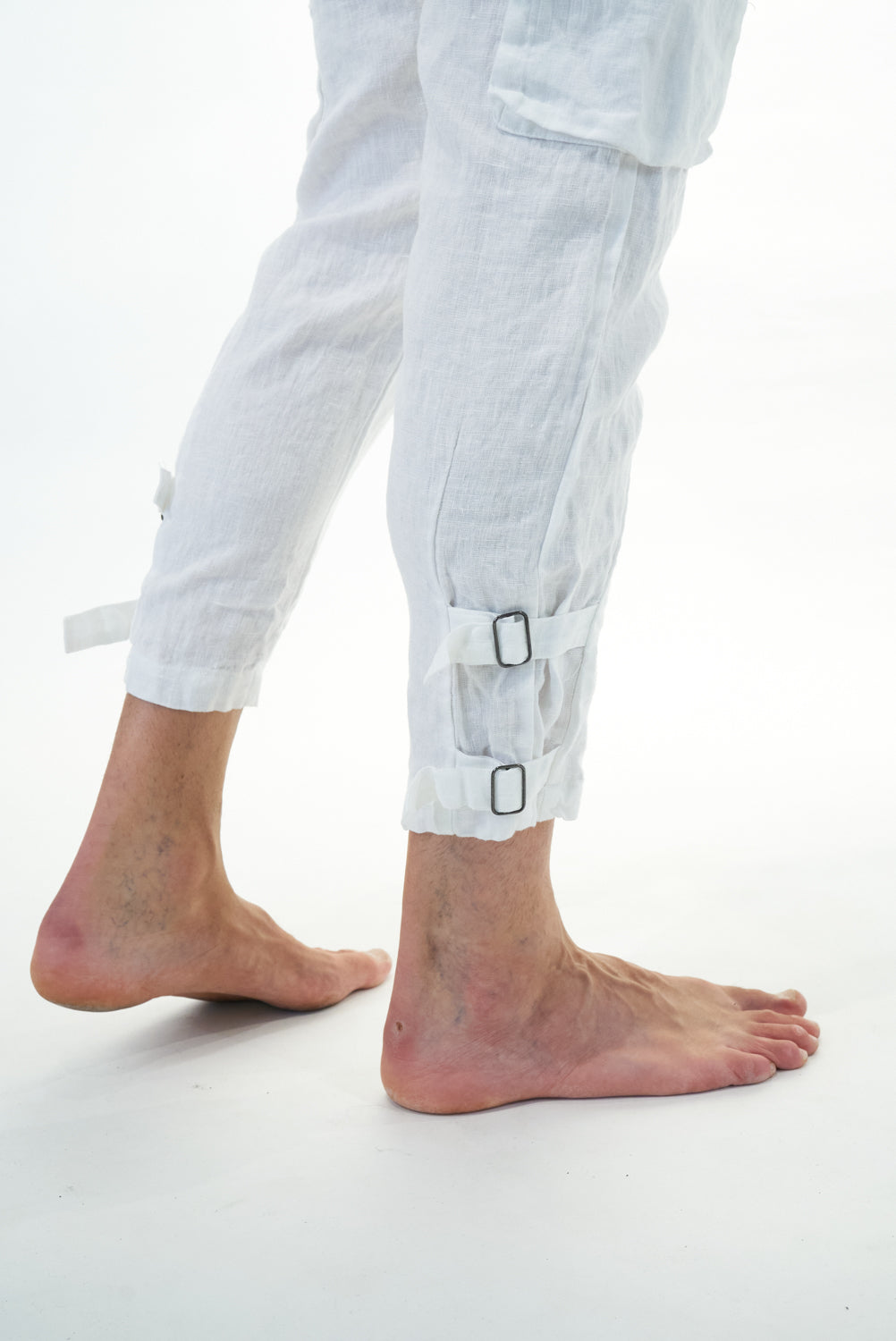 Men's linen cargo trousers MPA055 W142