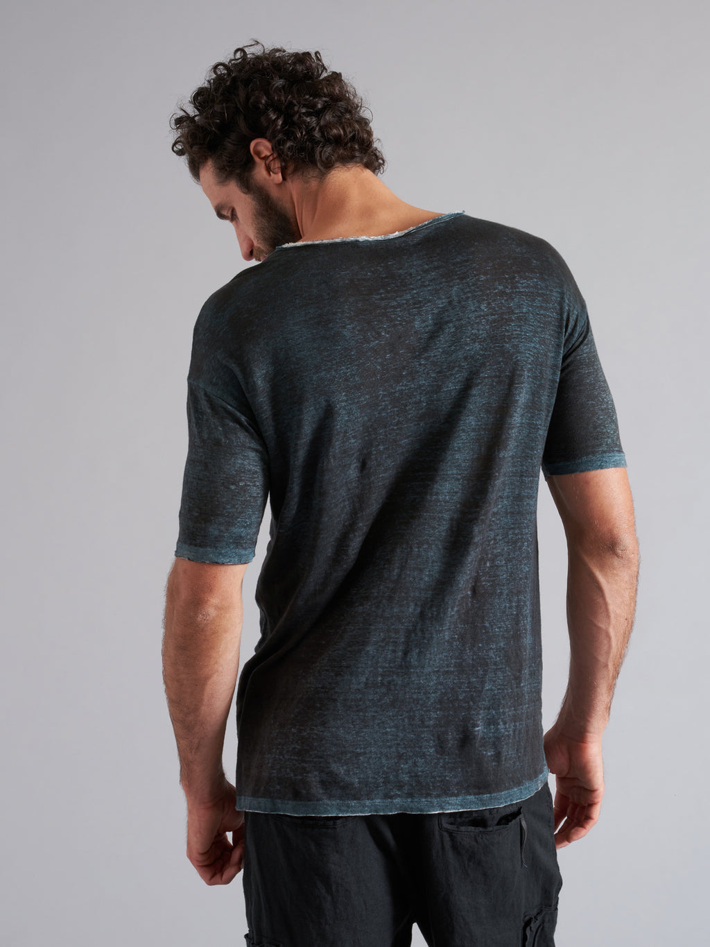 Short-sleeved linen T-shirt MTH032 100% linen