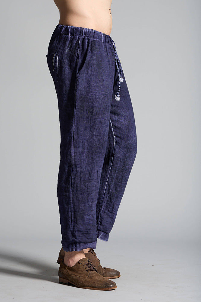 Pantalone puro lino tinteggiato MPA058 SH 0