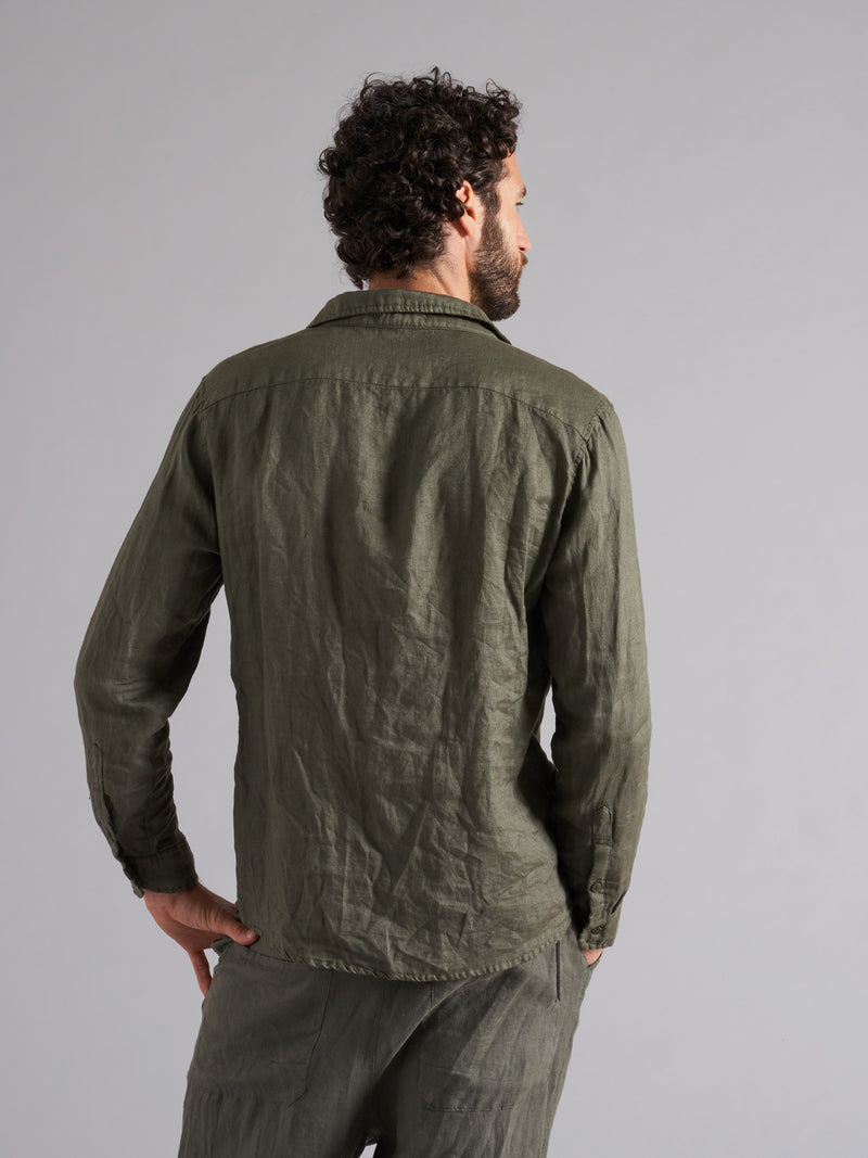 MSL026 long-sleeved linen shirt