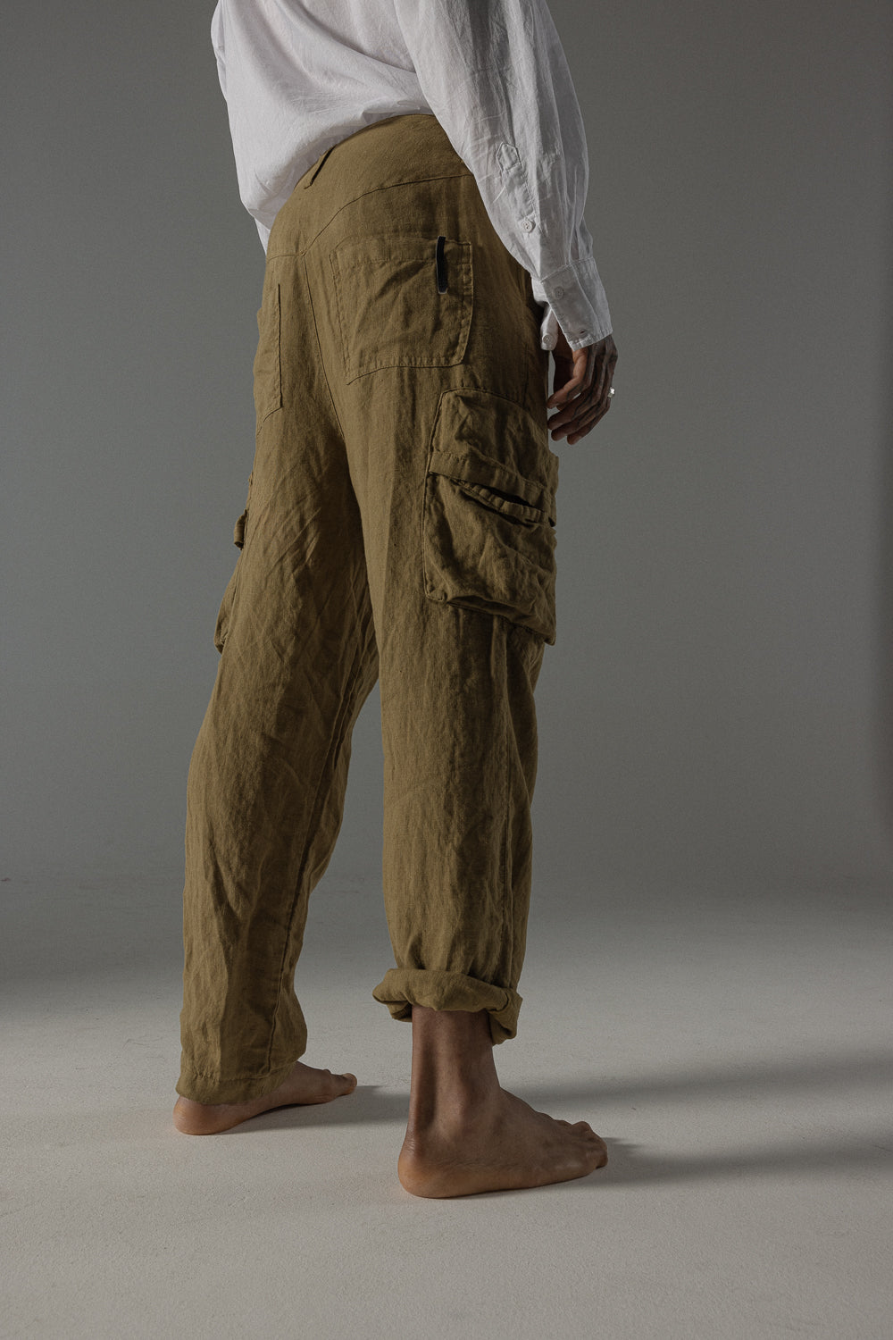 Pantalone cargo in lino MPA066 W142