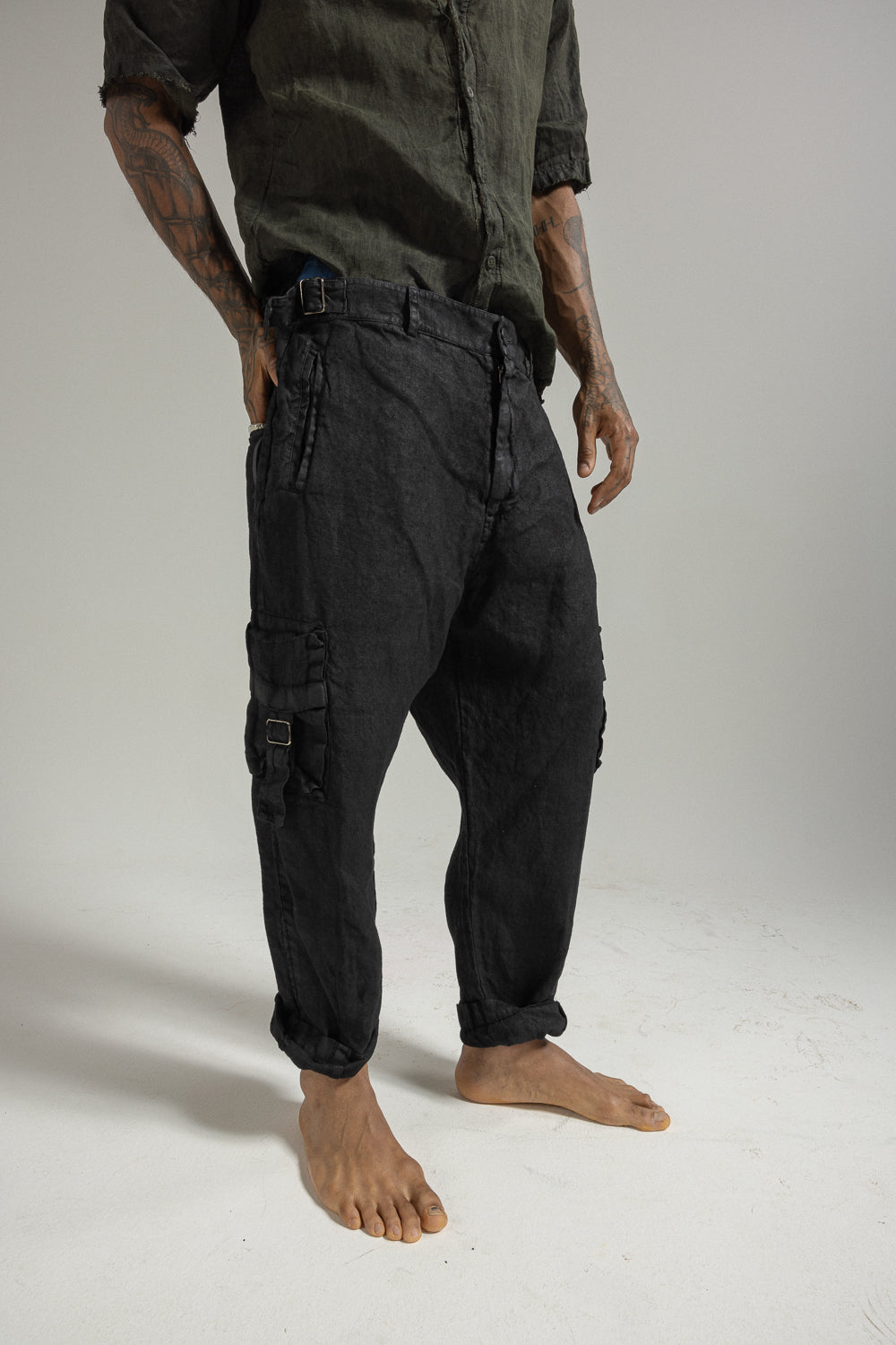 Men's Linen Trousers MPA075 W142 COAT