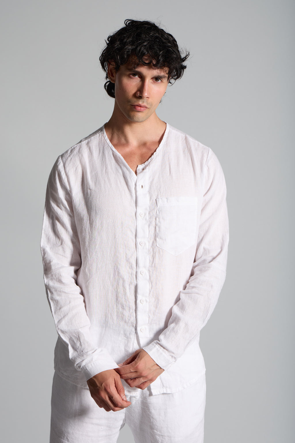 Camicia uomo in 100% Lino MSL003 W140