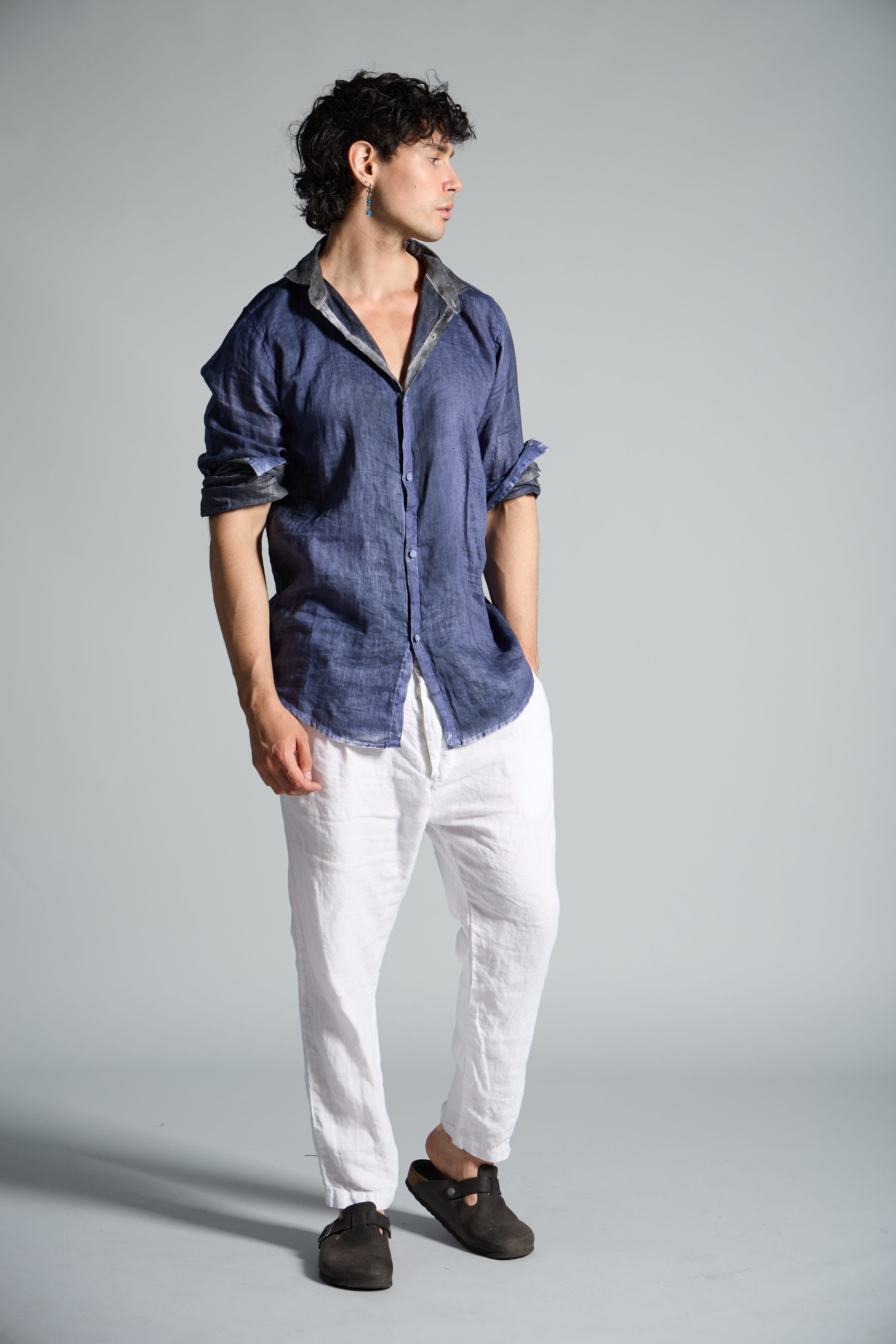Pantalone in lino uomo MPA009 W142