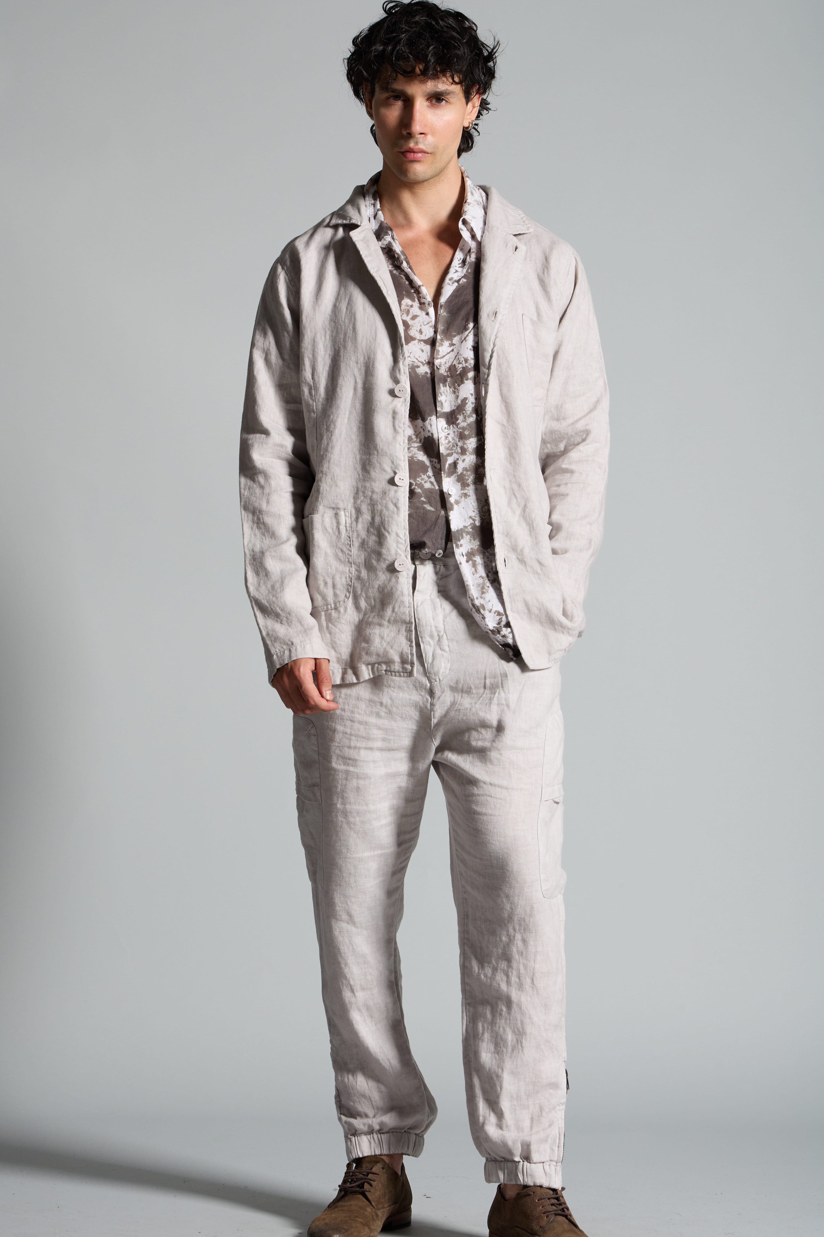 Men's linen shirt jacket MJA043